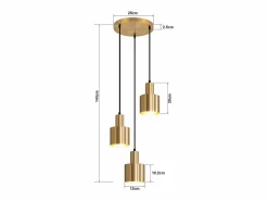 Sale Lámpara colgante para mesa de comedor, lámpara colgante vintage, 3 llamas, redonda, diseño moderno, E27 Lámpara Suspendida