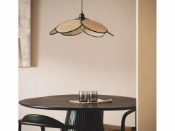 New Ledkia Lámpara Colgante Ratán Nirvana Trenzado Negro Multicolor
