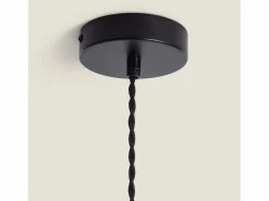 New Ledkia Lámpara Colgante Ratán Nirvana Trenzado Negro Multicolor