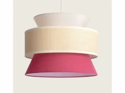 Ledkia Lámpara Colgante Tela Chulu Rojo Frambuesa
