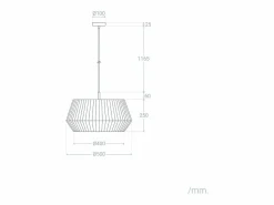 Ledkia Lámpara Colgante Tela Rimatara