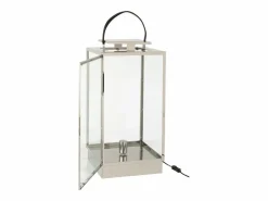Online J-Line Lámpara cuadrada de metal de 31.5x30x76 cm Plateado