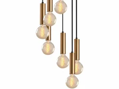OZAIA Lámpara de araña de metal de altura regulable - H. 40/136 cm - Oro - JOSETTE