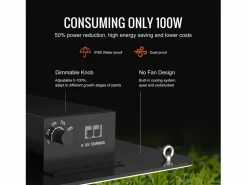 Clearance Lámpara de Crecimiento LED SucceBuy 150 W, Espectro Completo de Intensidad Variable, Diodos Samsung para Plantas de Interior, Vegetación, Floración, Invernadero Invernadero De Jardín