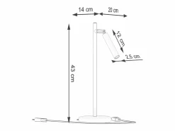 Discount Sollux Lighting Lámpara de escritorio Brill moderno de acero - 1 fuentes luminosas 4000K - L.14 x A.43 cm - Blanco