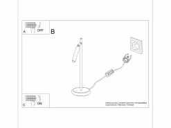 Discount Sollux Lighting Lámpara de escritorio Brill moderno de acero - 1 fuentes luminosas 4000K - L.14 x A.43 cm - Blanco