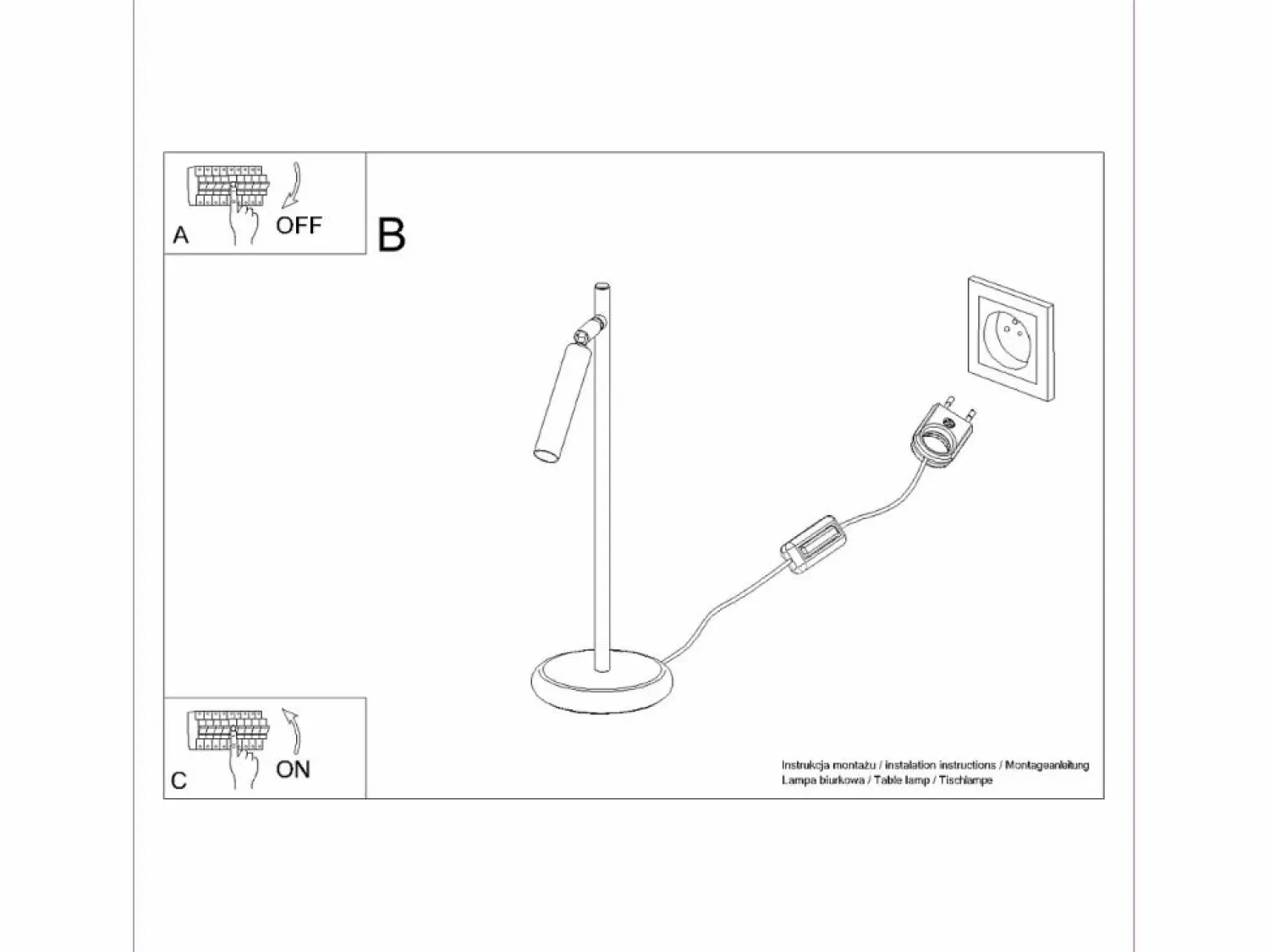 Outlet Sollux Lighting Lámpara de escritorio Brill moderno de acero - 1 fuentes luminosas 4000K - L.14 x A.43 cm - Negro