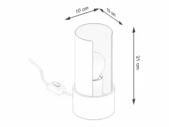 Sollux Lighting Lámpara De Escritorio Flash Minimalista De Acero - 1 Fuentes Luminosas - L.10 X A.21 Cm -