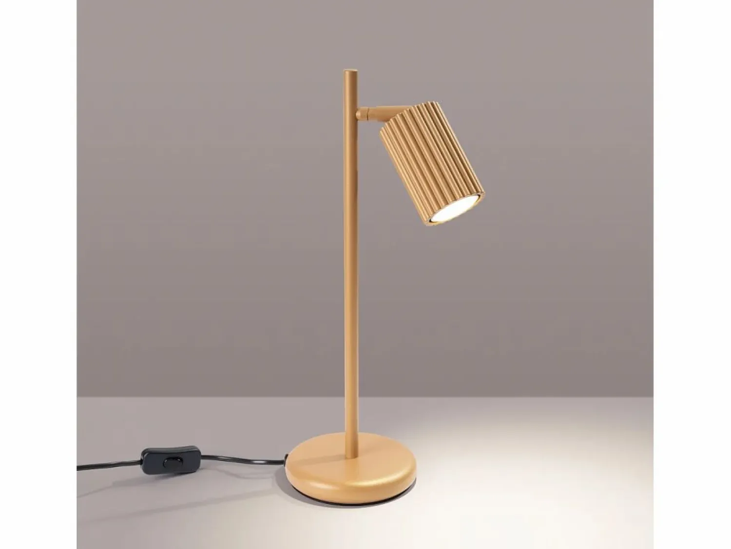 Clearance Sollux Lighting Lámpara de escritorio Gloow minimalista de aluminio - 1 fuentes luminosas 4000K - L.14,5 x A.43 cm - Dorado