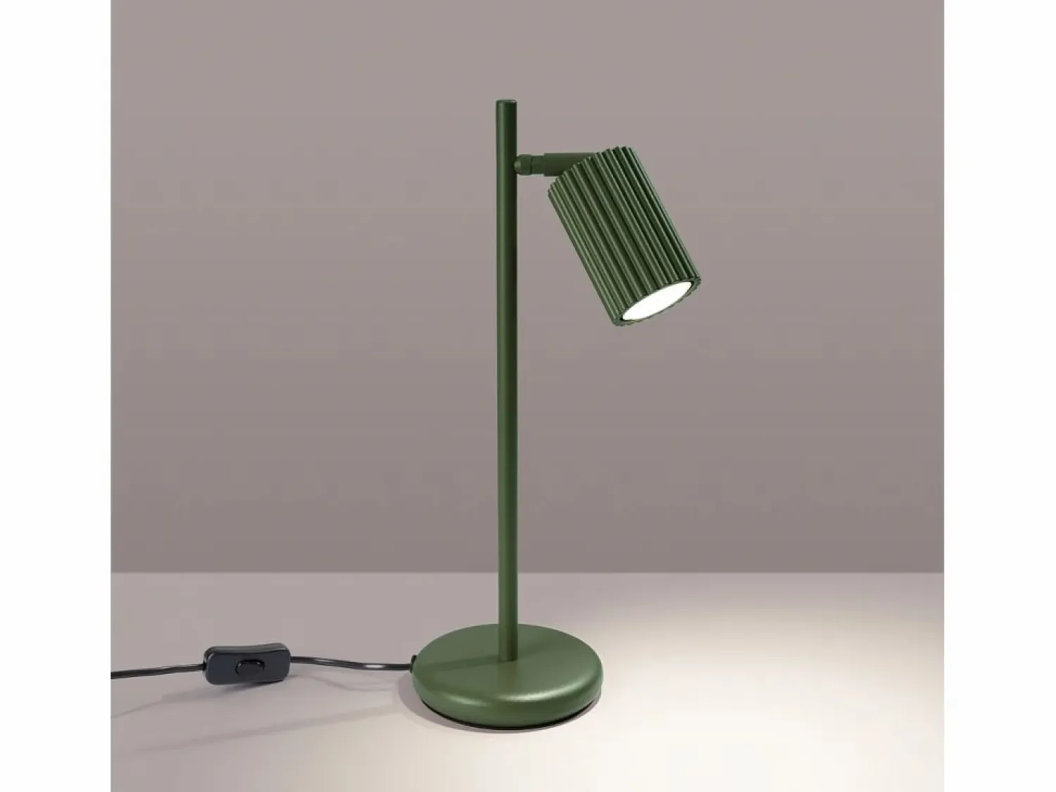 New Sollux Lighting Lámpara de escritorio Gloow minimalista de aluminio - 1 fuentes luminosas 4000K - L.14,5 x A.43 cm - oliva Verde