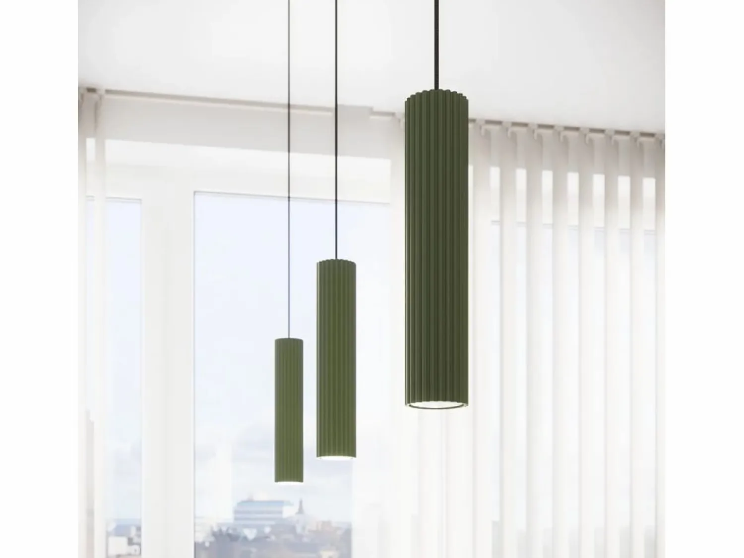 New Sollux Lighting Lámpara de escritorio Gloow minimalista de aluminio - 1 fuentes luminosas 4000K - L.14,5 x A.43 cm - oliva Verde