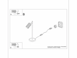 New Sollux Lighting Lámpara de escritorio Gloow minimalista de aluminio - 1 fuentes luminosas 3000K - L.14,5 x A.43 cm - Negro