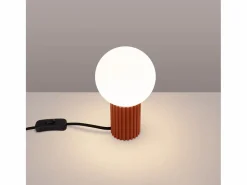 Outlet Sollux Lighting Lámpara De Escritorio Halo Moderno De Aluminio/Vidrio - 1 Fuentes Luminosas - L.12 X A.19 Cm - Ocre Rojo