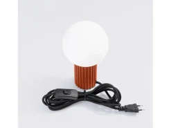 Outlet Sollux Lighting Lámpara De Escritorio Halo Moderno De Aluminio/Vidrio - 1 Fuentes Luminosas - L.12 X A.19 Cm - Ocre Rojo