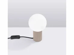 Sale Lámpara De Escritorio Halo Moderno De Aluminio/Vidrio - 1 Fuentes Luminosas - L.12 X A.19 Cm - Gris Pardo Lámpara De Escritorio