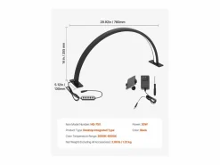 Discount Lámpara de Escritorio, SucceBuy, Lámpara de Escritorio 30 W en Forma de Media Luna con Soporte para Teléfono - Brillo Ajustable Lámpara De Escritorio