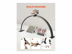 Discount Lámpara de Escritorio, SucceBuy, Lámpara de Escritorio 30 W en Forma de Media Luna con Soporte para Teléfono - Brillo Ajustable Lámpara De Escritorio