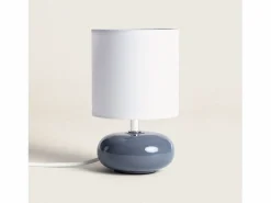 New Ledkia Lámpara de Mesa Cerámica Ava Marino Azul