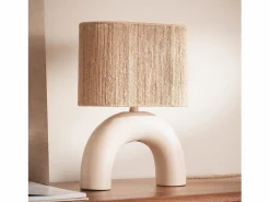 Ledkia Lámpara de Mesa Cerámica y Cuerda Natural Callie Beige