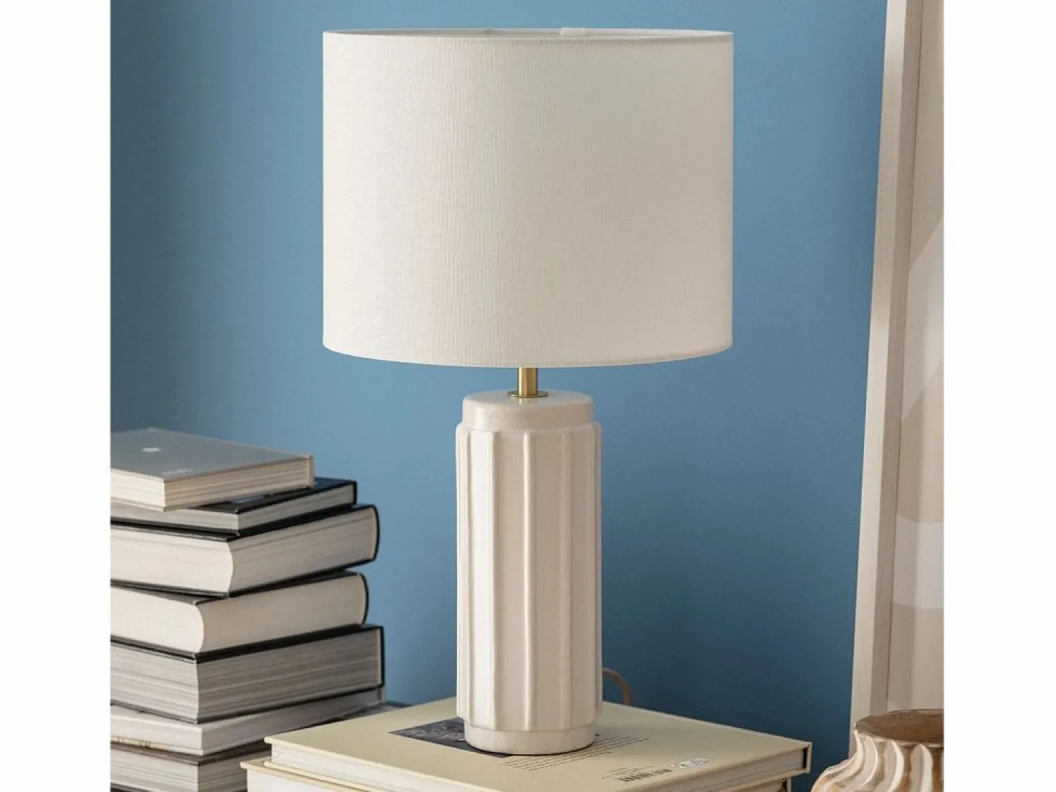 Clearance Ledkia Lámpara de Mesa de Cerámica Corbusier Blanco