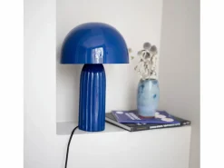 Hot Rendez-Vous Déco Lámpara de mesa de metal oscuro - Joy Azul