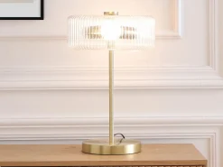 OZAIA Lámpara de mesa dorada y transparente D.30 x Alt.49 cm- LACAYA