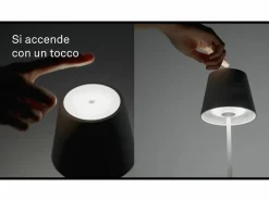 New Lámpara de mesa LED Poldina Pro con craquelado de hoja de oro rojo, recargable y regulable, con batería de hasta 12 horas Lámpara De Mesa