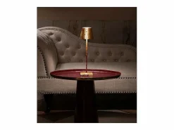 New Lámpara de mesa LED Poldina Pro con craquelado de hoja de oro rojo, recargable y regulable, con batería de hasta 12 horas Lámpara De Mesa