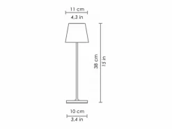 New Lámpara de mesa LED Poldina Pro con craquelado de hoja de oro rojo, recargable y regulable, con batería de hasta 12 horas Lámpara De Mesa