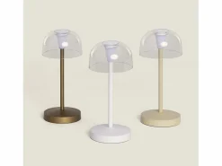 New Ledkia Lámpara de Mesa LED Portátil para Exterior Metal con Batería Recargable Lendora Blanco
