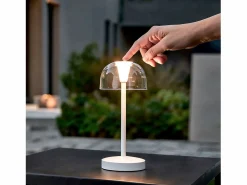New Ledkia Lámpara de Mesa LED Portátil para Exterior Metal con Batería Recargable Lendora Blanco