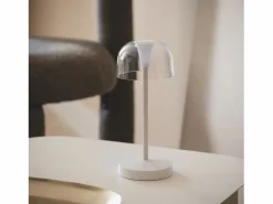New Ledkia Lámpara de Mesa LED Portátil para Exterior Metal con Batería Recargable Lendora Blanco