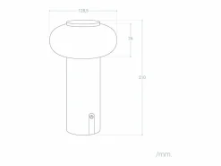 Lámpara de Mesa LED Portátil para Exterior Metal con Batería Recargable Katse Iluminación Exterior