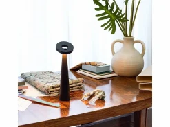 Online Lámpara de mesa recargable Zafferano Angelina: inalámbrica, cabezal ajustable, control táctil, diseño interior moderno, color . Negro
