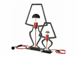 Lámpara de mesa Silhouette grande 30x54 cm en hierro estilizado Diseño moderno de ensueño Conexión E27 Made in Italy