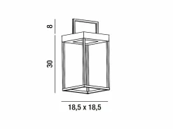 Lámpara de mesa solar y recargable CAGE de Perenz Oscuro H30cm