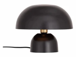 Clearance OZAIA Lámpara de mesa tipo seta de metal, D. 31 x Alt. 25 cm, , SIDNEY Negro