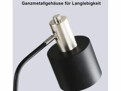 NETTLIFE Lámpara de mesilla de noche vintage con cable E27, lámpara de escritorio negra y dorada, lámpara de lectura giratoria