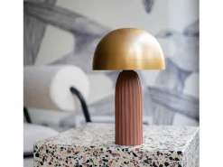 Sale Lámpara de metal terracota y dorado - Joy Lámpara De Mesa