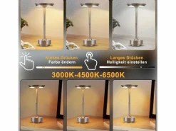 Outlet Lámpara de noche inalámbrica , lámpara de mesa LED a batería, lámpara táctil regulable con batería recargable por USB, paquete de 2 Lámpara De Mesa