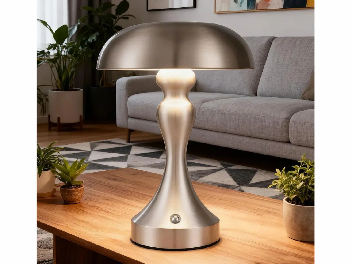 NETTLIFE Lámpara de noche LED , táctil, regulable, inalámbrica, con batería, vintage, recargable por USB