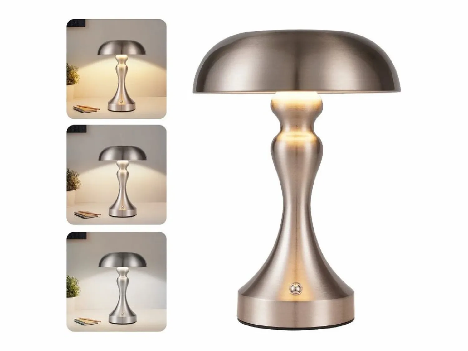 NETTLIFE Lámpara de noche LED , táctil, regulable, inalámbrica, con batería, vintage, recargable por USB