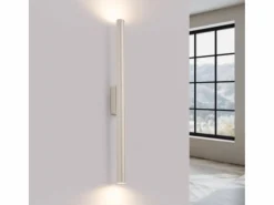 New Sollux Lighting Lámpara de pared Brill moderno de acero - 2 fuentes luminosas 4000K - L.2,5 x A.50 cm - Beige