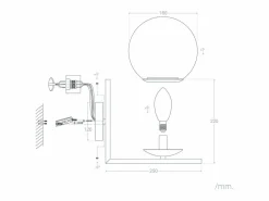 Ledkia Lámpara de Pared de Metal y Cristal Moonlight Design