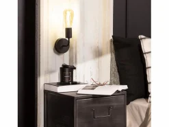 Lámpara de Pared de Metal Jayso Negro Aplique Para Pared