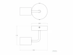 Lámpara de Pared de Metal Jayso Negro Aplique Para Pared