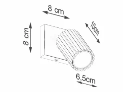 Sollux Lighting Lámpara de pared Gloow minimalista de aluminio - 1 fuentes luminosas 4000K - L.8 x A.8 cm - ocre Rojo