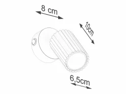 Sollux Lighting Lámpara de pared Gloow minimalista de aluminio - 1 fuentes luminosas 3000K - L.8 x A.16 cm - oliva