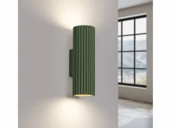 Hot Lámpara de pared Gloow minimalista de aluminio - 2 fuentes luminosas 4000K - L.6,5 x A.20 cm - oliva Aplique Para Pared