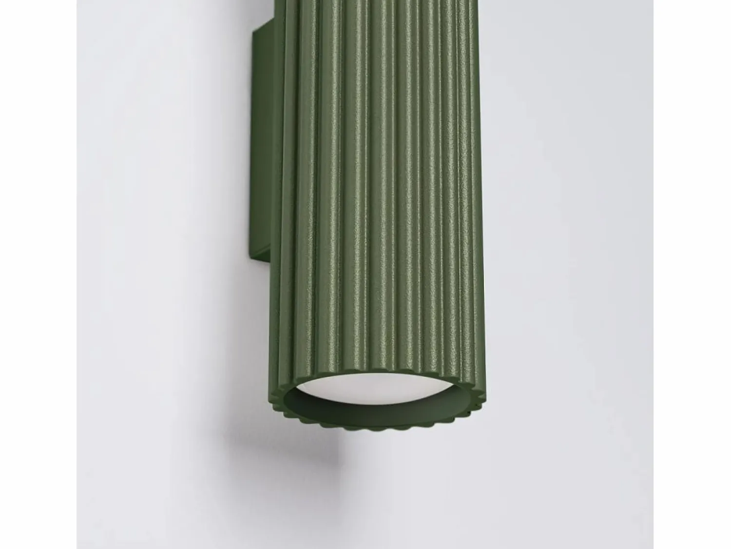 Hot Lámpara de pared Gloow minimalista de aluminio - 2 fuentes luminosas 4000K - L.6,5 x A.20 cm - oliva Aplique Para Pared